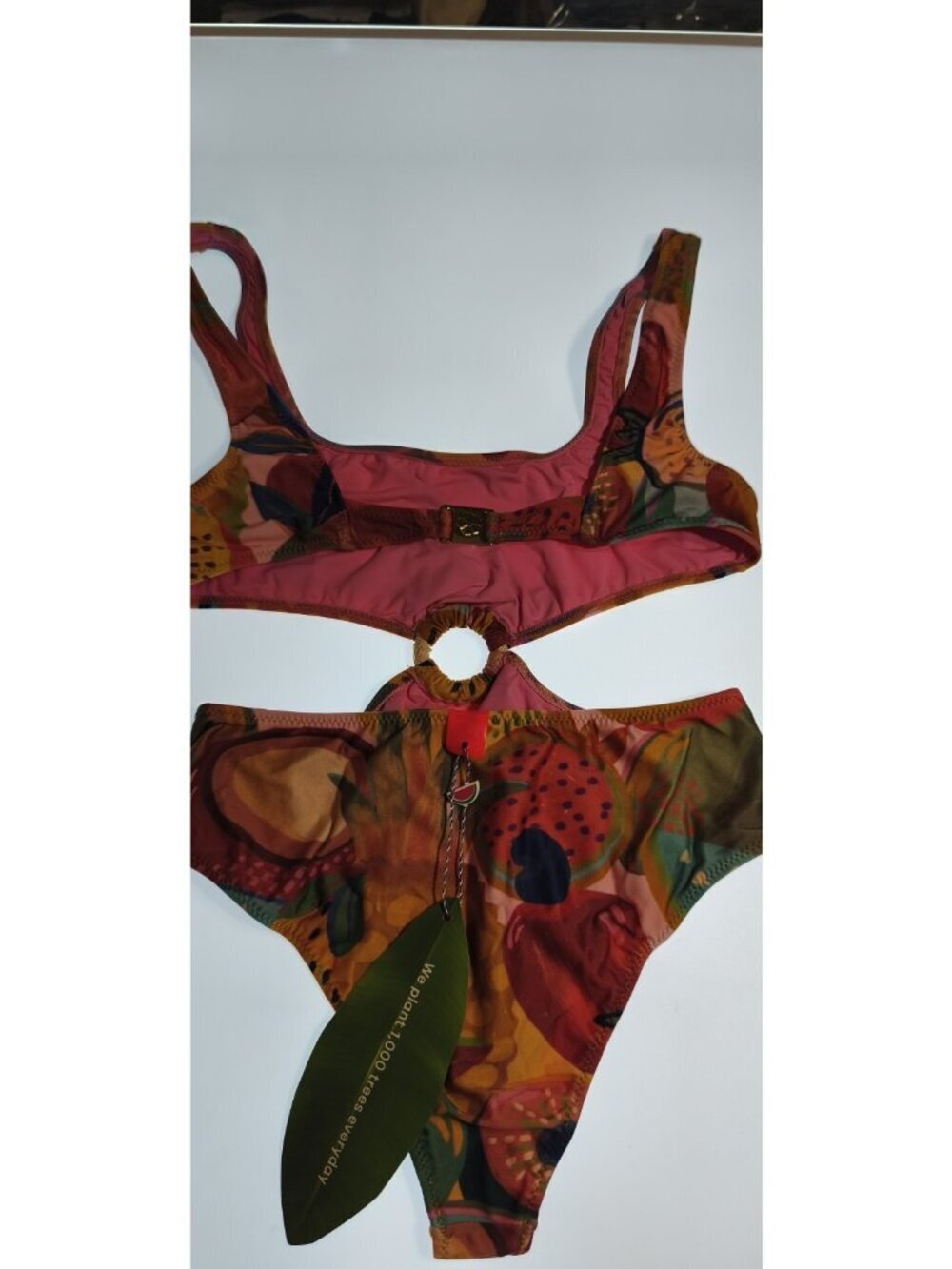 NWT Farm Rio Tropical One-Piece Swimsuit / Size Medium / Beading detail on strap - Picture 3 of 9